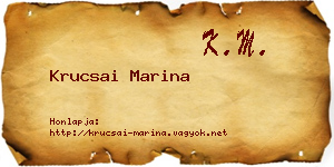 Krucsai Marina névjegykártya